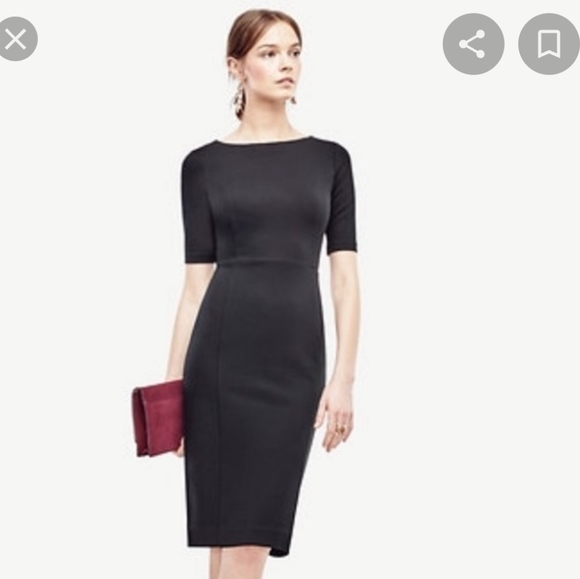 Ann Taylor Black Ponte V-Back dress - Picture 6 of 6